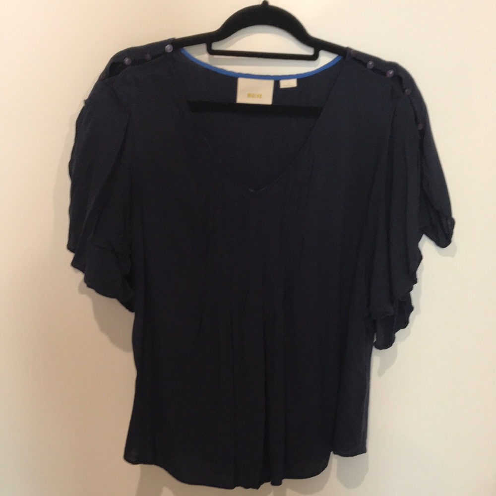Anthropologie Women’s Flutter Sleeve Blouse